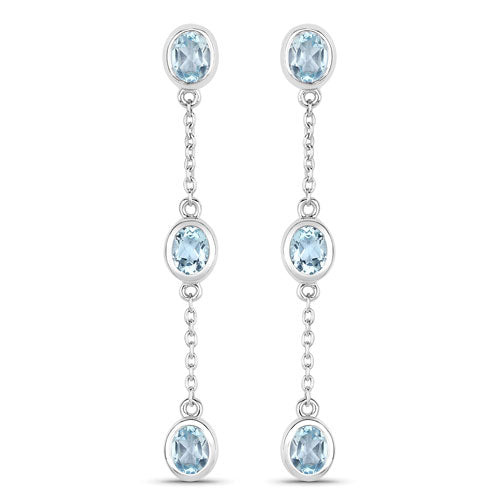 2.16 Carat Genuine Blue Topaz .925 Sterling Silver Earrings Bids.com