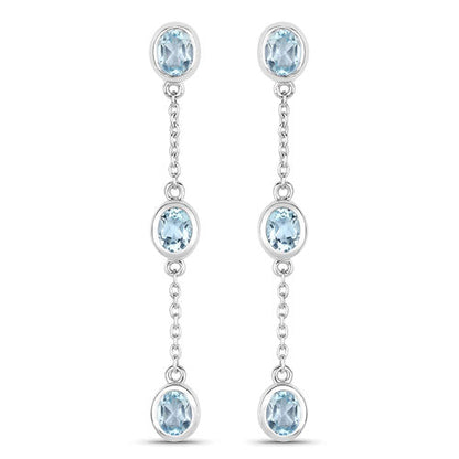 2.16 Carat Genuine Blue Topaz .925 Sterling Silver Earrings Bids.com