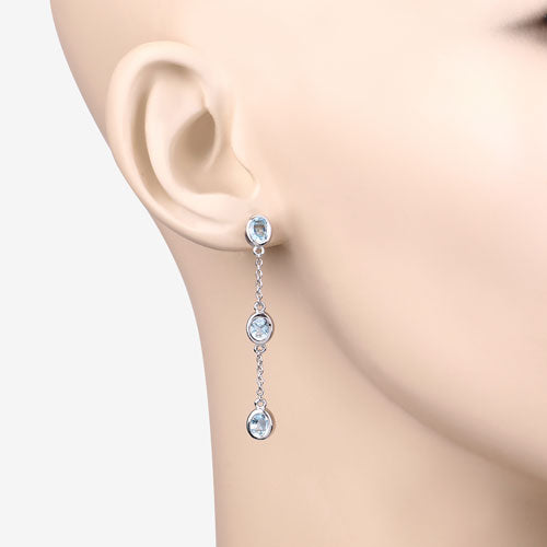 2.16 Carat Genuine Blue Topaz .925 Sterling Silver Earrings Bids.com