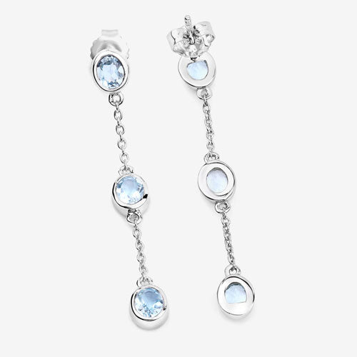2.16 Carat Genuine Blue Topaz .925 Sterling Silver Earrings Bids.com