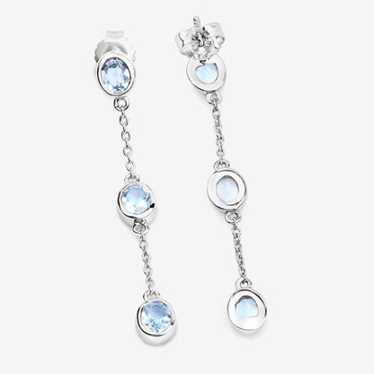 2.16 Carat Genuine Blue Topaz .925 Sterling Silver Earrings Bids.com