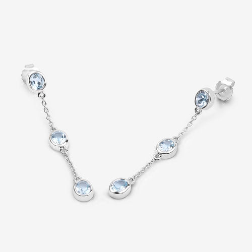 2.16 Carat Genuine Blue Topaz .925 Sterling Silver Earrings Bids.com