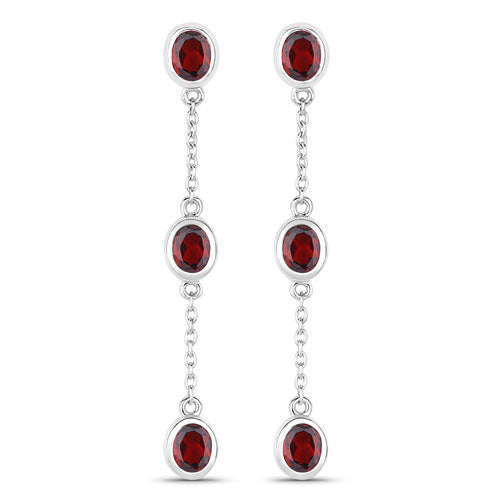 2.70 Carat Genuine Garnet .925 Sterling Silver Earrings Bids.com