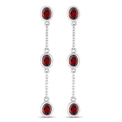 2.70 Carat Genuine Garnet .925 Sterling Silver Earrings Bids.com