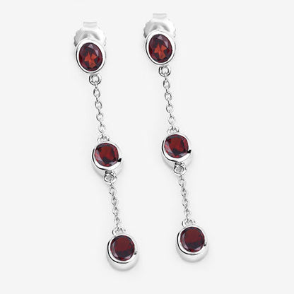 2.70 Carat Genuine Garnet .925 Sterling Silver Earrings Bids.com