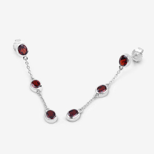 2.70 Carat Genuine Garnet .925 Sterling Silver Earrings Bids.com