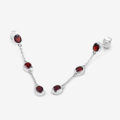 2.70 Carat Genuine Garnet .925 Sterling Silver Earrings Bids.com
