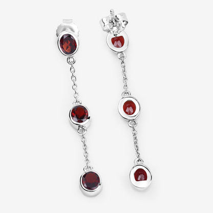 2.70 Carat Genuine Garnet .925 Sterling Silver Earrings Bids.com