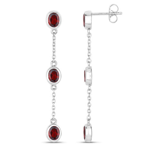 2.70 Carat Genuine Garnet .925 Sterling Silver Earrings Bids.com