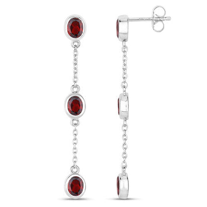 2.70 Carat Genuine Garnet .925 Sterling Silver Earrings Bids.com
