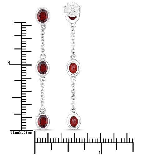 2.70 Carat Genuine Garnet .925 Sterling Silver Earrings Bids.com