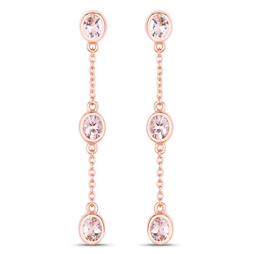 1.62 Carat Genuine Morganite .925 Sterling Silver Earrings Bids.com