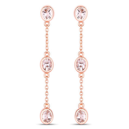 1.62 Carat Genuine Morganite .925 Sterling Silver Earrings Bids.com