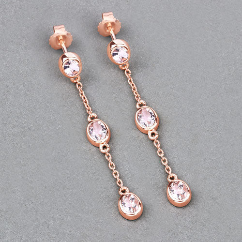 1.62 Carat Genuine Morganite .925 Sterling Silver Earrings Bids.com
