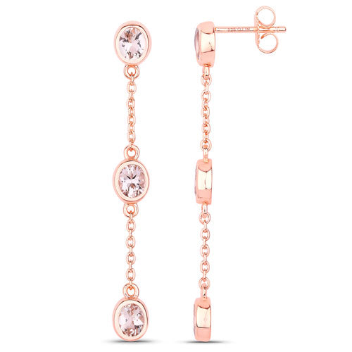 1.62 Carat Genuine Morganite .925 Sterling Silver Earrings Bids.com