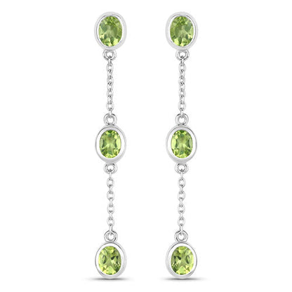 2.10 Carat Genuine Peridot .925 Sterling Silver Earrings Bids.com