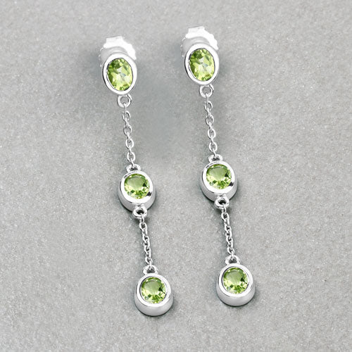 2.10 Carat Genuine Peridot .925 Sterling Silver Earrings Bids.com