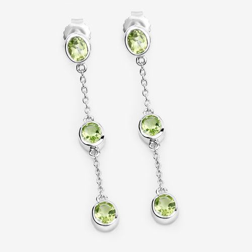 2.10 Carat Genuine Peridot .925 Sterling Silver Earrings Bids.com