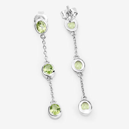 2.10 Carat Genuine Peridot .925 Sterling Silver Earrings Bids.com