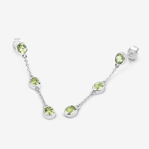 2.10 Carat Genuine Peridot .925 Sterling Silver Earrings Bids.com