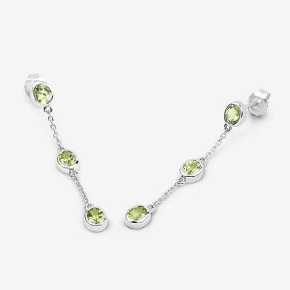 2.10 Carat Genuine Peridot .925 Sterling Silver Earrings Bids.com