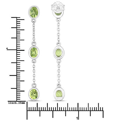 2.10 Carat Genuine Peridot .925 Sterling Silver Earrings Bids.com