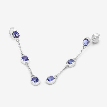 1.98 Carat Genuine Tanzanite .925 Sterling Silver Earrings Bids.com