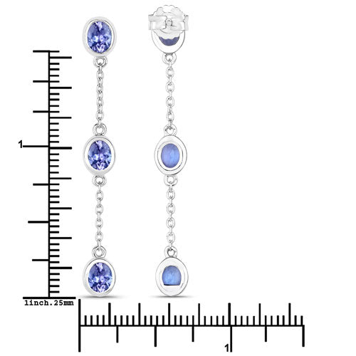 1.98 Carat Genuine Tanzanite .925 Sterling Silver Earrings Bids.com