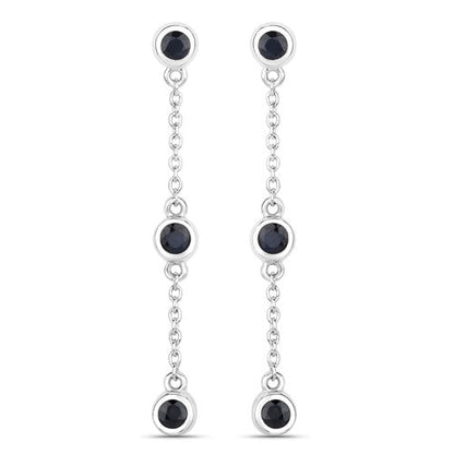 0.66 Carat Genuine Blue Sapphire .925 Sterling Silver Earrings Bids.com