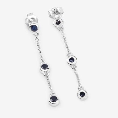 0.66 Carat Genuine Blue Sapphire .925 Sterling Silver Earrings Bids.com