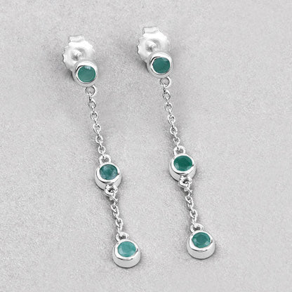 0.60 Carat Genuine Emerald .925 Sterling Silver Earrings Bids.com