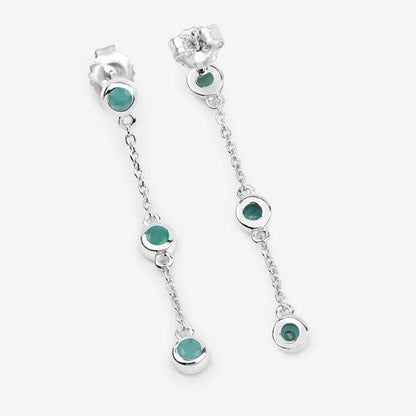 0.60 Carat Genuine Emerald .925 Sterling Silver Earrings Bids.com