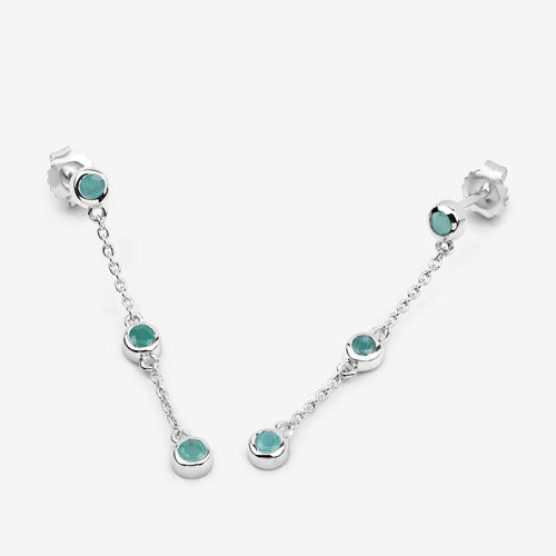 0.60 Carat Genuine Emerald .925 Sterling Silver Earrings Bids.com