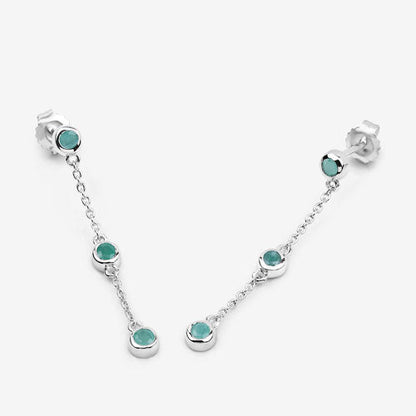 0.60 Carat Genuine Emerald .925 Sterling Silver Earrings Bids.com