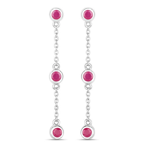 0.78 Carat Genuine Ruby .925 Sterling Silver Earrings Bids.com