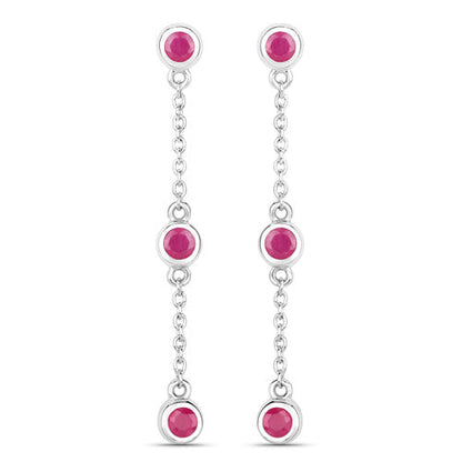 0.78 Carat Genuine Ruby .925 Sterling Silver Earrings Bids.com