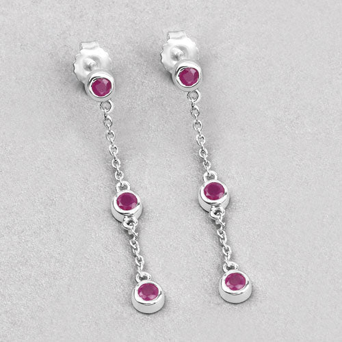 0.78 Carat Genuine Ruby .925 Sterling Silver Earrings Bids.com