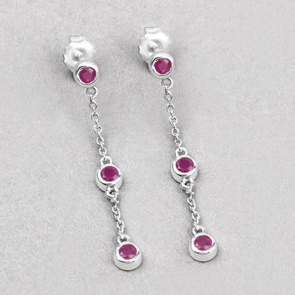 0.78 Carat Genuine Ruby .925 Sterling Silver Earrings Bids.com