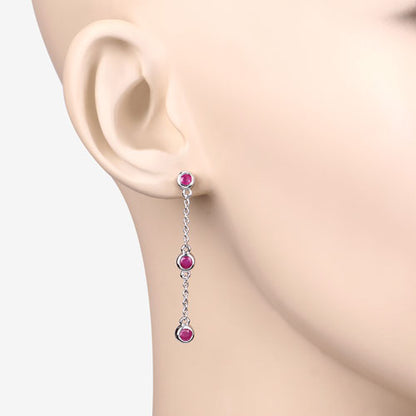 0.78 Carat Genuine Ruby .925 Sterling Silver Earrings Bids.com