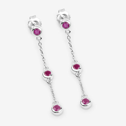 0.78 Carat Genuine Ruby .925 Sterling Silver Earrings Bids.com
