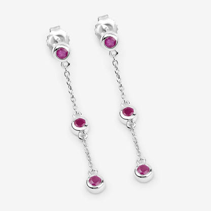 0.78 Carat Genuine Ruby .925 Sterling Silver Earrings Bids.com