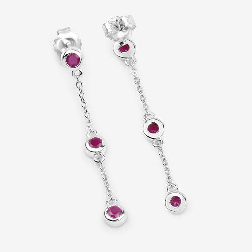 0.78 Carat Genuine Ruby .925 Sterling Silver Earrings Bids.com