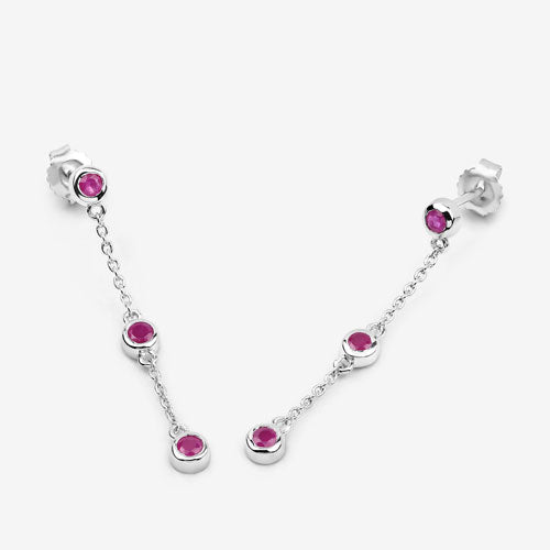 0.78 Carat Genuine Ruby .925 Sterling Silver Earrings Bids.com