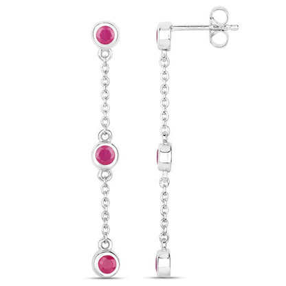 0.78 Carat Genuine Ruby .925 Sterling Silver Earrings Bids.com