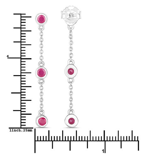 0.78 Carat Genuine Ruby .925 Sterling Silver Earrings Bids.com