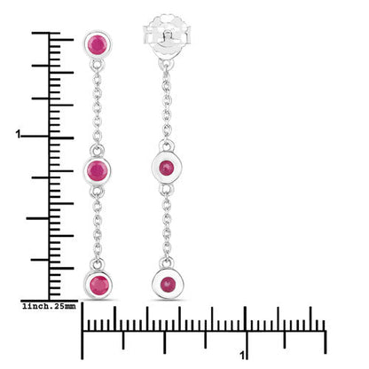 0.78 Carat Genuine Ruby .925 Sterling Silver Earrings Bids.com