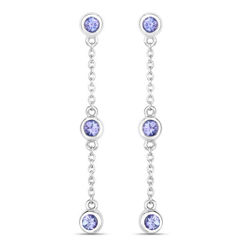 0.60 Carat Genuine Tanzanite .925 Sterling Silver Earrings Bids.com