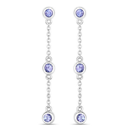 0.60 Carat Genuine Tanzanite .925 Sterling Silver Earrings Bids.com