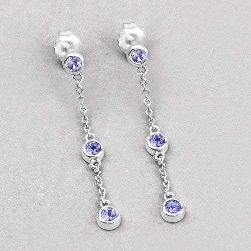 0.60 Carat Genuine Tanzanite .925 Sterling Silver Earrings Bids.com