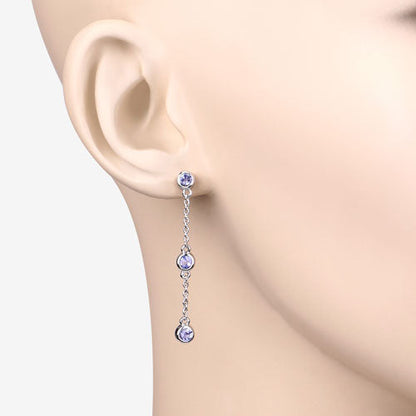0.60 Carat Genuine Tanzanite .925 Sterling Silver Earrings Bids.com